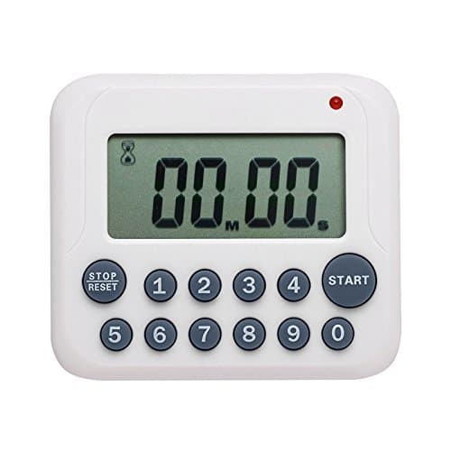 Evany Digital Kitchen Timer Magnetic Countdown Up Cooking Timer Clock with Magnet Back and Clip, Loud Alarm, Large Display Minutes and Seconds Directly Input-White