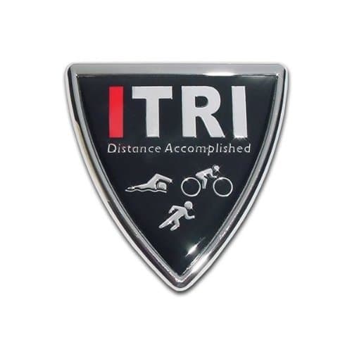 Triathlon "ITRI" Shield Premier Metal Auto Emblem - Black