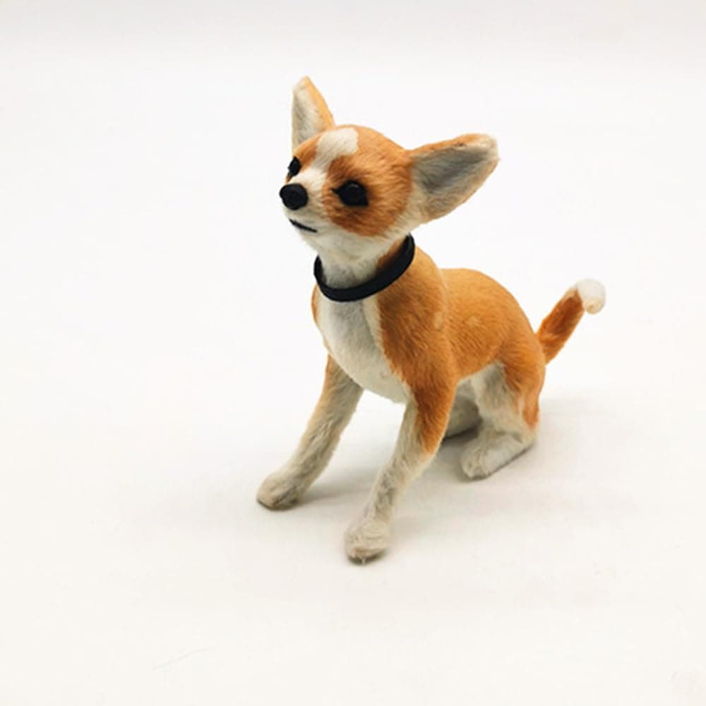 UCCKEYI Chihuahua Dog - Collectible Statue Figurine Figure Sculpture (Squatting 12cm high)