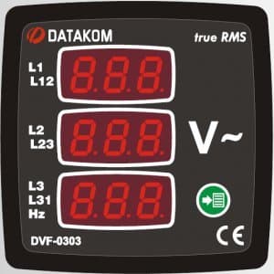 DATAKOM DVF-0303 digital voltmeter and frequency meter (3 Phase)