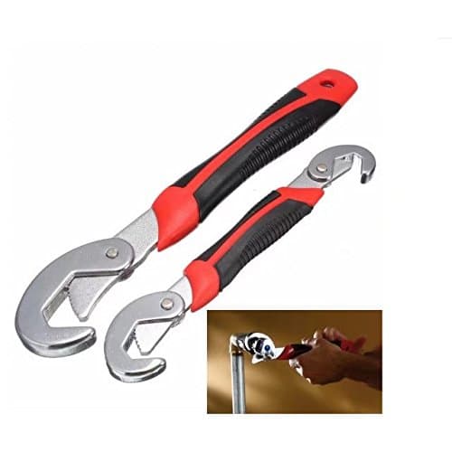 Vrcoco Adjustable Wrench Multi-function Universal Snap'N Grip 0.4-1.5 inches Quick Spanner Set, 2Pcs