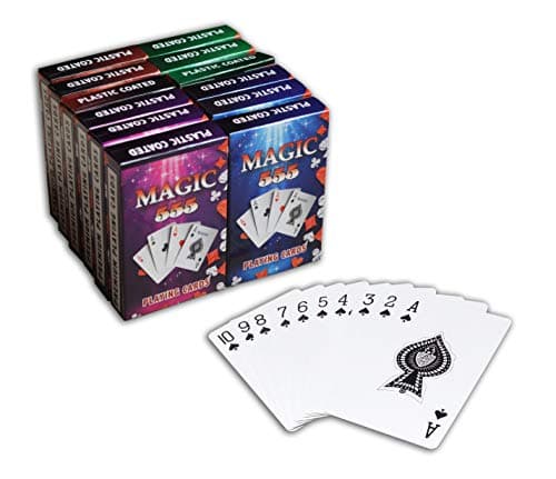 The Ace Card Company 12 Decks of Playing Cards, Bridge Size Standard Index, Plastic Coated Cards for Black Jack, Rummy, Magic Props, Euchre (4 Beautiful Designs)