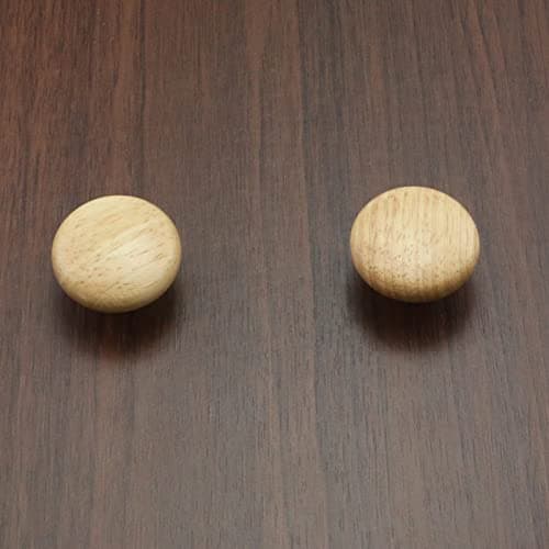 MY MIRONEY 15PCS Round Wood Finished Cabinet Knobs 1.5" Diameter Round Mushroom Shape Drawer Knobs Pulls Handles Solid Wooden Knobs Rubber Wood Furniture Dresser Pulls with Screws