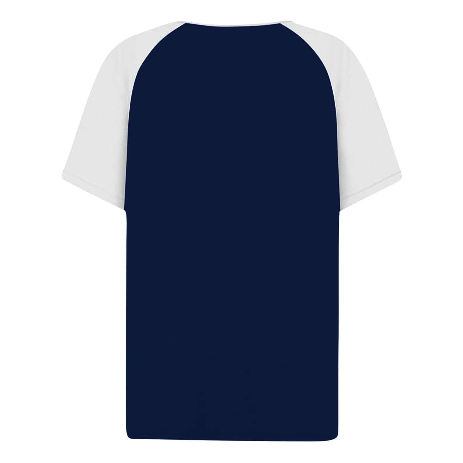 Women's Henley Tops Summer Blouse Party Elegant Casual Short Sleeve Button Tops for Work UK Regular Fit Tops V-Neck Shirt Tops Business Office Top Ladies Loose Shirt Blouse