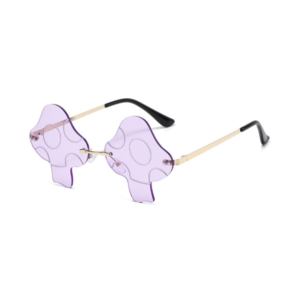 ENTHYIMushroom Shape Sunglasses for Women Irregular Rimless Eyewear Retro rave Party halloween Sun Glasses