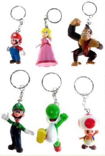Super Mario Bros Figures Keychain Set Of 6
