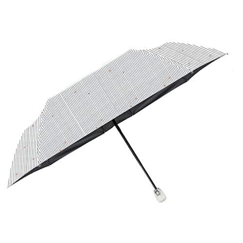 Chmete Compact Travel Umbrella Folding Rain and Sun Umbrella with Anti-UV Coating Auto Open/Close for Women (stripe)