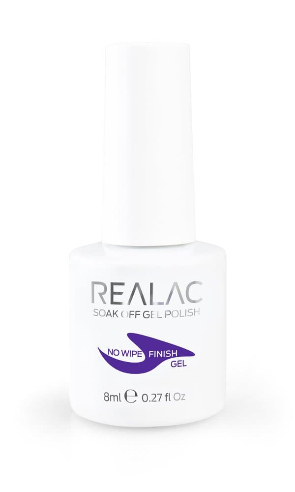 Realac Soak Off Gel Polish 8 ml, No Wipe Finish