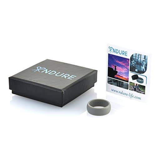 NDURE Women's Silicone Wedding Ring (Black, Grey) - Sleek and Versatile Silicone Wedding Bands. Safe Silicone Rings Designed for Active Lifestyles and Occupations