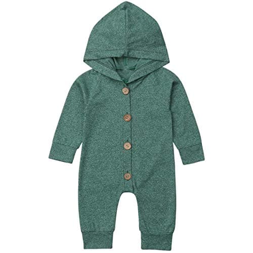 NokpsedcbNewborn Kids Baby Boys Cute Solid Color Romper Jumpsuit Top Outfits Clothes Green