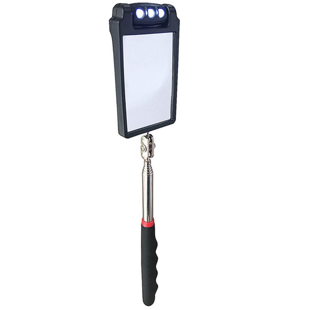 Inspection mirror, telescopic mirror, mechanical mirror 360 degree flexible rotation / 3 LED lights can also be rotated 360 degrees to adjust the direction of the lamp, convenient and flexible viewing