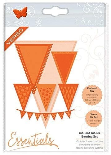 TONIC STUDIOS Jubilant Jubilee Beautiful Bunting Die Set, Metal, Grey, 20.5 x 14.5 x 0.3 cm