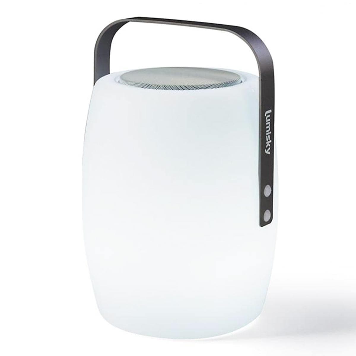 Lumisky Lucy Play Lampe Nomade 2 en 1 Lumineuse/Musicale avec Bluetooth, Aluminium/Plastique, 10 W, Blanc, 21cm X 21cm