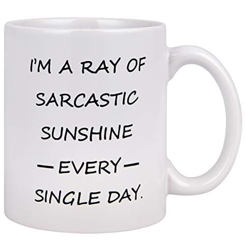Funny Coffee Mug I’m a Ray of Sarcastic Sunshine Every single day Coffee Tea Cup 11 Ounce Funny Mugs Novelty Gift for Men Women Friends Birthday