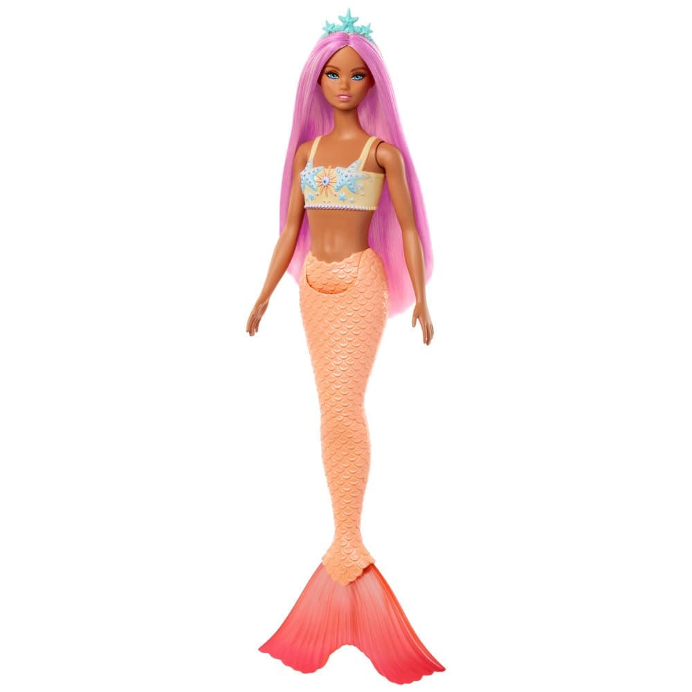 Mermaid Doll 3 with Fantasy Hair and Headband Accessories, Mermaid Toys with Shell-Inspired Bodices and Colorful Tails