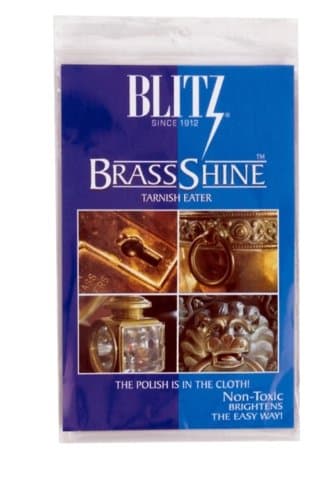 Blitz Brass Copper Tarnish Eater Shine Cleaner Cloth - No Messy Paste or Odor - Shower Head Faucet - OEM Authentic