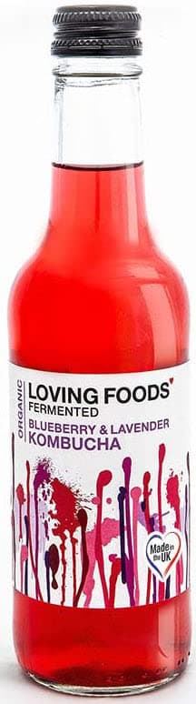 *Organic & Made in the UK* Blueberry & Lavender Kombucha (330ml) Raw, Unpasteurised & Bursting with Beneficial Live Bacteria (1 x Bottle)