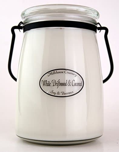 White Driftwood & Coconut 22 oz. Butter Jar Candle by Milkhouse Candle Creamery