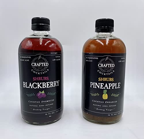 Crafted Cocktails - Shrubs Variety Pack - All Four Flavors, Ginger, Blackberry, Pineapple & Asian Pear. Try all our Shrubs for your homemade cocktails, sodas and recipes