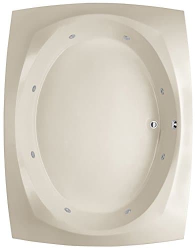 Hydro Systems LAR8264GWP-BIS-WOV.PN Largo Gel Coat Tub with Whirlpool System (Drain Included), Biscuit/Polished Nickel