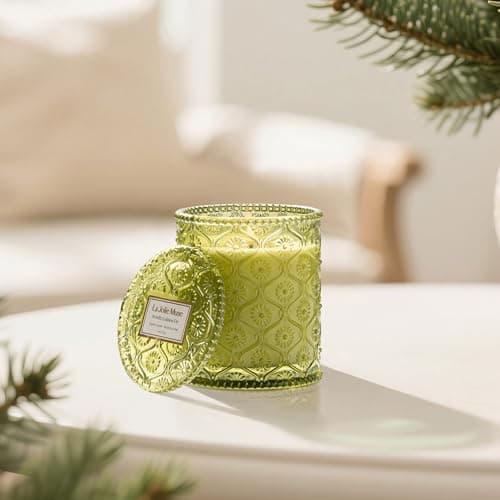 LA JOLIE MUSE Starlit Golden Fir Scented Candle, Winter Candle Gifts, Fir & C...