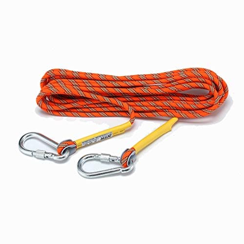MUMAI Life Saving Emergency Survival Rope Outdoor Climbing Equipment with 2 Rock Hooks 98ft Diameter 8mm (Orange)