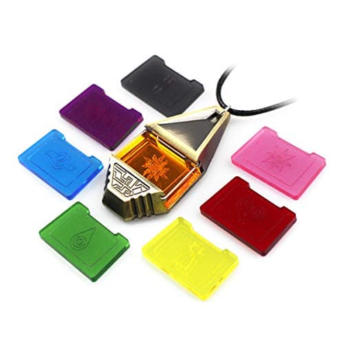 Onlyfo Digimon Evolution Key Emblem Pendant Necklace Set,Digimon Necklace for Boys, Girls (Multicolor)