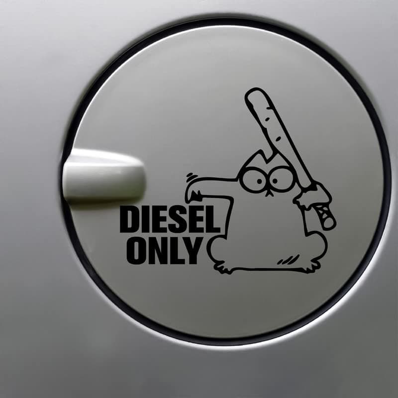 Dikoria Diesel Car Sticker for Fuel Tank, Waterproof Vinyl Sticker in Black Color, Size - 4 inch | Easy to Stick | Design-Fuel-Diesel_C12
