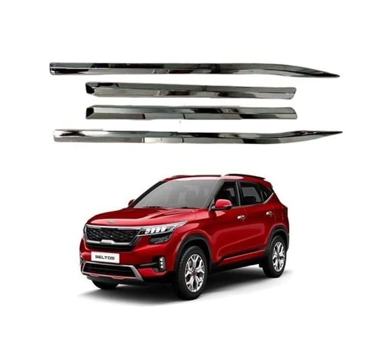 Car OE Type Side Beading/Side Cladding/Door Garnish/Door Protector Chrome Suitable for KIA Seltos (Set of 4pcs)