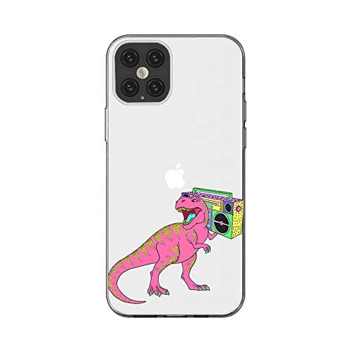 iPhone 12 Pro (6.1 inch) Case,Blingy's Fun Dinosaur Style Transparent Clear Soft TPU Protective Case Compatible for iPhone 12 Pro 6.1" 2020 Release (Retro Dinosaur)