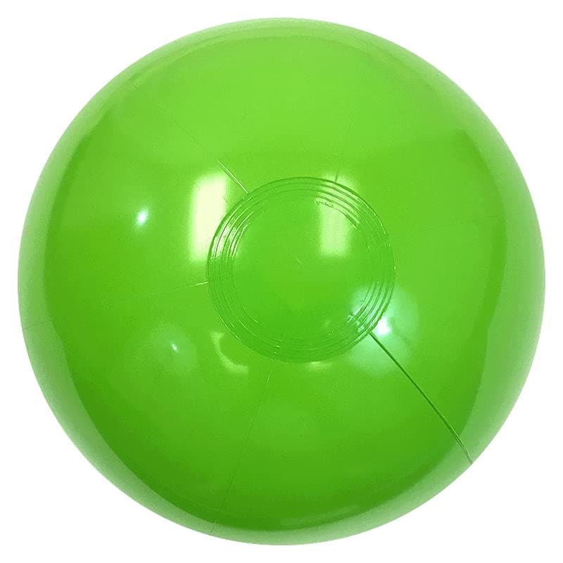 16-Inch Deflated Size Solid Lime Green Beach Ball - Inflatable to 12-Inches Diameter