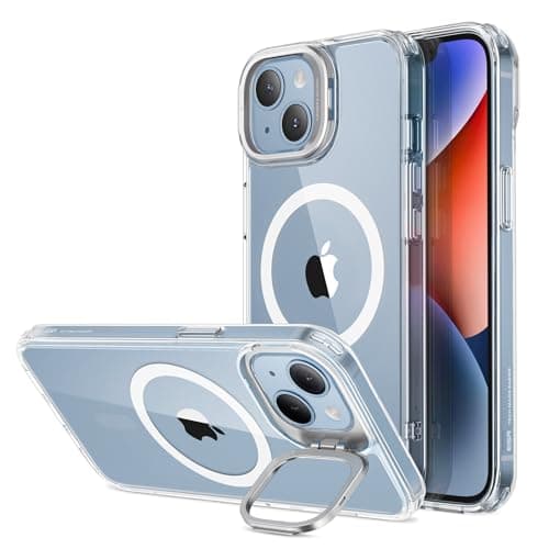 ESR for iPhone 14 Plus Case, Compatible with MagSafe, Adjustable Camera Ring Stand, Scratch Resistant Back, Military-Grade Protection, TPU, Classic Magnetic Back Cover with Kickstand, Clear