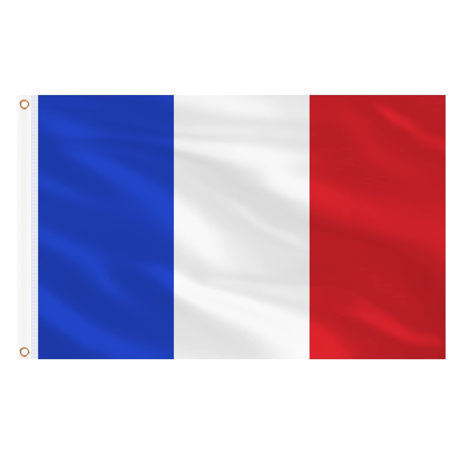 AhfuLife French Flag 3 x 5 Ft France Flag for World Cup Decorations 2026 Double, Side with Brass Eyelets for Olympic Party Bar Garden Street Decoration Indoor Outdoor