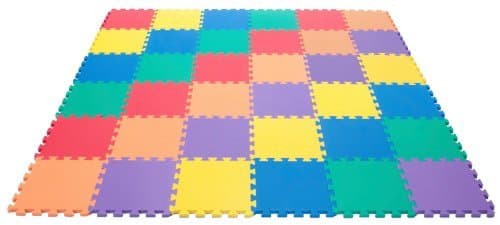 Wonder Mat Non-Toxic Non-Recycled Extra Thick Rainbow Foam, 6 Colors, 36 Pieces by Wonder Mat