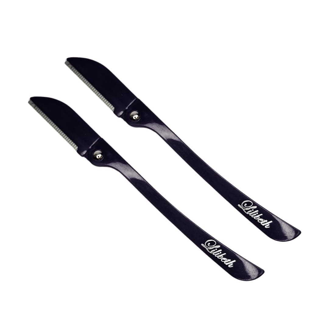 Brow Shaper - Dermaplaning Blades for Face - Face Shaver for Women - Dermaplaning Tool for Women - Pack of 2 Derma Blades (Black)
