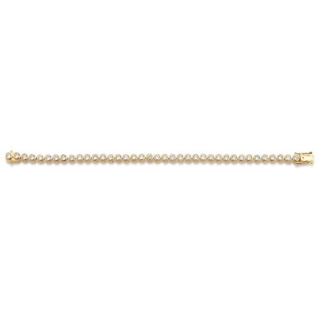 gooix 916 – 00002 Sterling Silver Micro Bracelet Gold White Cubic Zirconia Stones on a 19 cm Bracelet