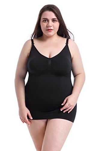 Laiwei Women's Nursing Tank Top Sleeveless Maternity Breastfeeding Sleep Bra Plus Size Pregnancy Pads (Gray, 4XL)