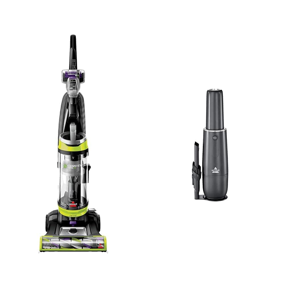 Bissell 2252 CleanView Swivel Upright Bagless Vacuum with Swivel Steering, Powerful Pet Hair Pick Up, Specialized Pet Tools, Large Capacity Dirt Tank AeroSlim Cordless Handheld Vacuum