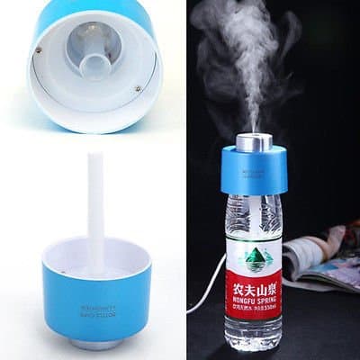 Portable USB Water Bottle Caps Humidifier Car Air Moist Steam Mist Diffuser Mini