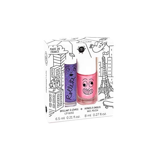 nailmatic - Kids' 100% toxic-free, safe,Water-Based nail polish + natural Lip Gloss set - LOVELY CITY