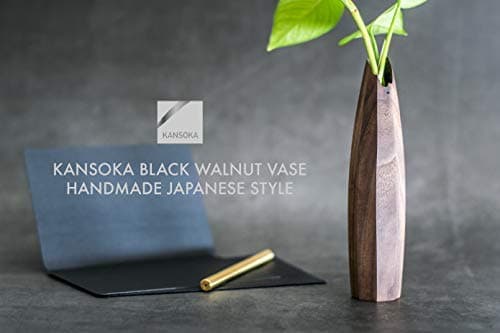 Kansoka Black Walnut Vase: Handmade Japanese Style | Home Decor | Room Decor