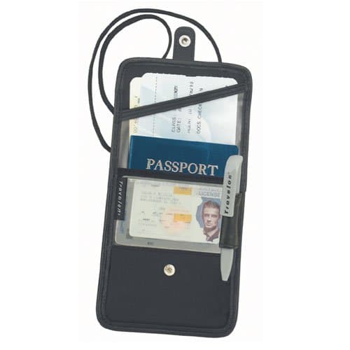SavvyfashionsBoarding Pass, Id, & Passport Holder Neck Wallet - Black in Color
