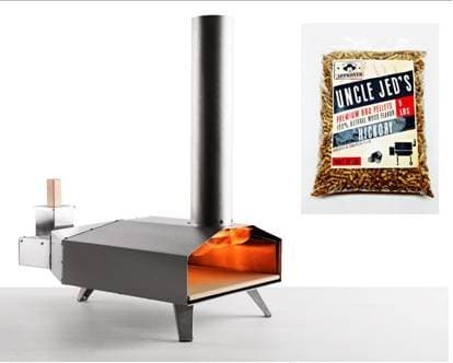 Uuni 3 Portable Wood Pellet Pizza Oven SPECIAL COMBO DEAL - COMES WITH 5 LBS HICKORY PELLETS PLUS Stone and Peel, Stainless Steel