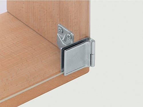 2 Glass Door Hinges 170 Degrees Inset for Maximum 5mm Glass Thickness (2 = 1 Pair)