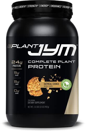 Plant JYM Oatmeal Cookie Gourmet Dairy Free Plant Protein for Recovery, 5g BCAA, Lactose Free, Gluten Free for Men & Women 2lbs