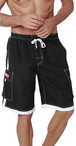 INGEARMen's Quick Dry Swim Trunks Cargo Water Shorts with Mesh Lining