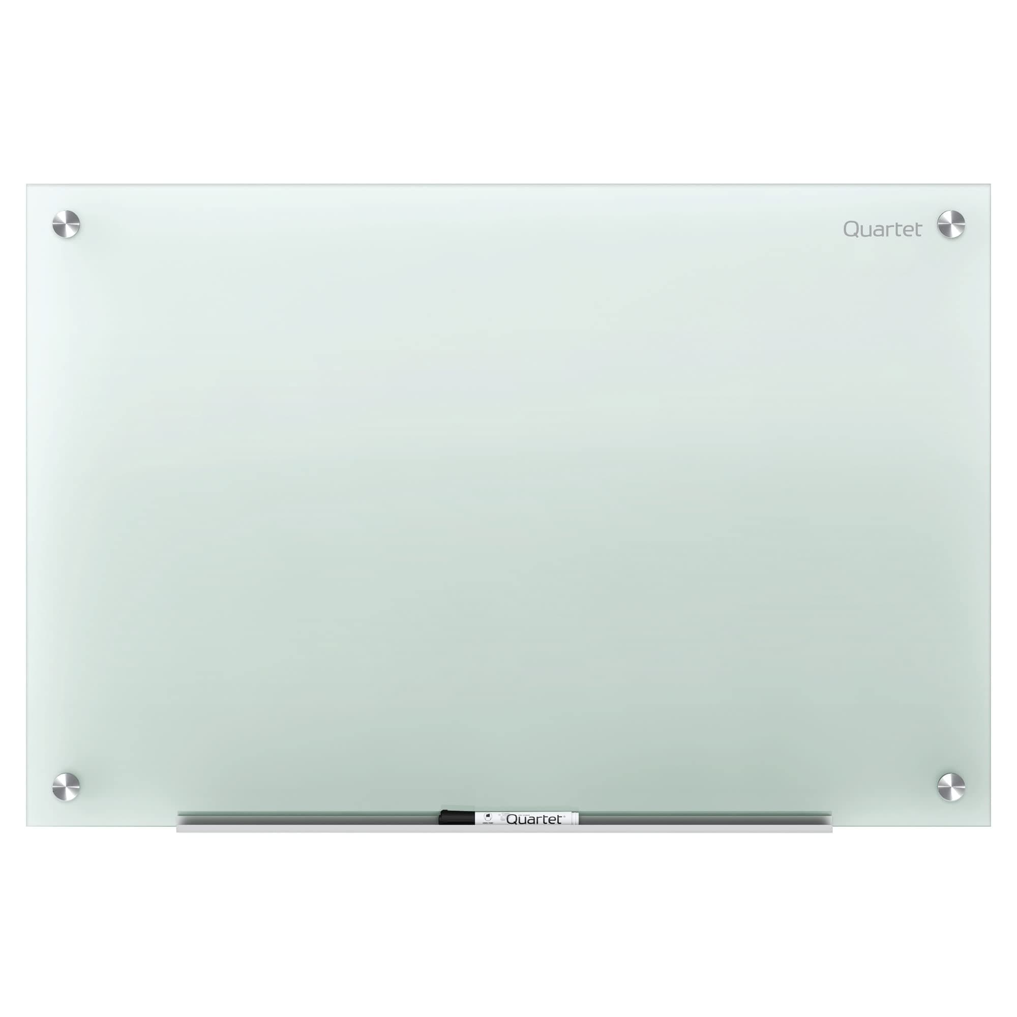 Whiteboard, Glass Dry Erase Board, Non-Magnetic, 6' x 4', Infinity Frameless Mounting, Frosted Surface, Accessory Tray and 1 Dry Erase Marker (G7248F)