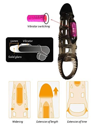 Vibranting Cover Sleeve Extender Gl’#ans Sleeve Couple Toy Men Pèna Exercise Tool