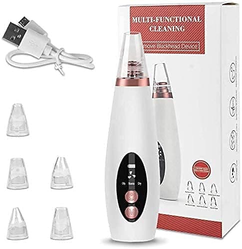 SHRADDHA SABURI Men Women Blackhead Remover Pore Electric Blackhead Vacuum Cleaner USB Rechargeable Face Vacuum Comedone Extractor Device with LED Screen Tool 6 Suction Heads (3 Cleaning Modes)