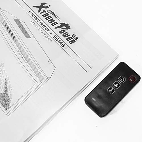 XtremepowerUS 33" Curved Ventless Electric Heater Fireplace Insert Wood Fireplace Wall Mounted Adjustable Temperature with Remote Control